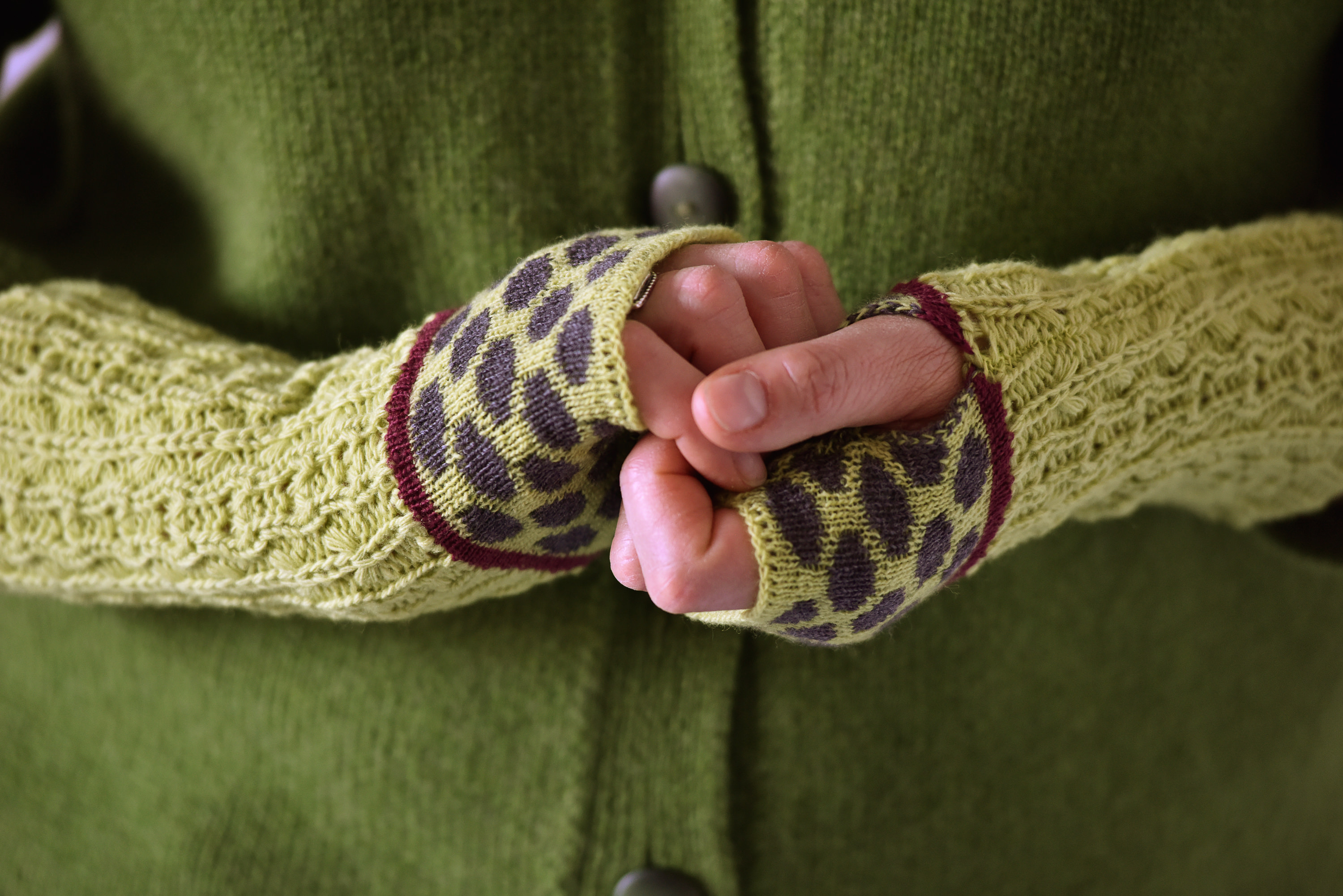 Buy McKernan green wrist warmers from Irish Inspiration Irish Inspiration