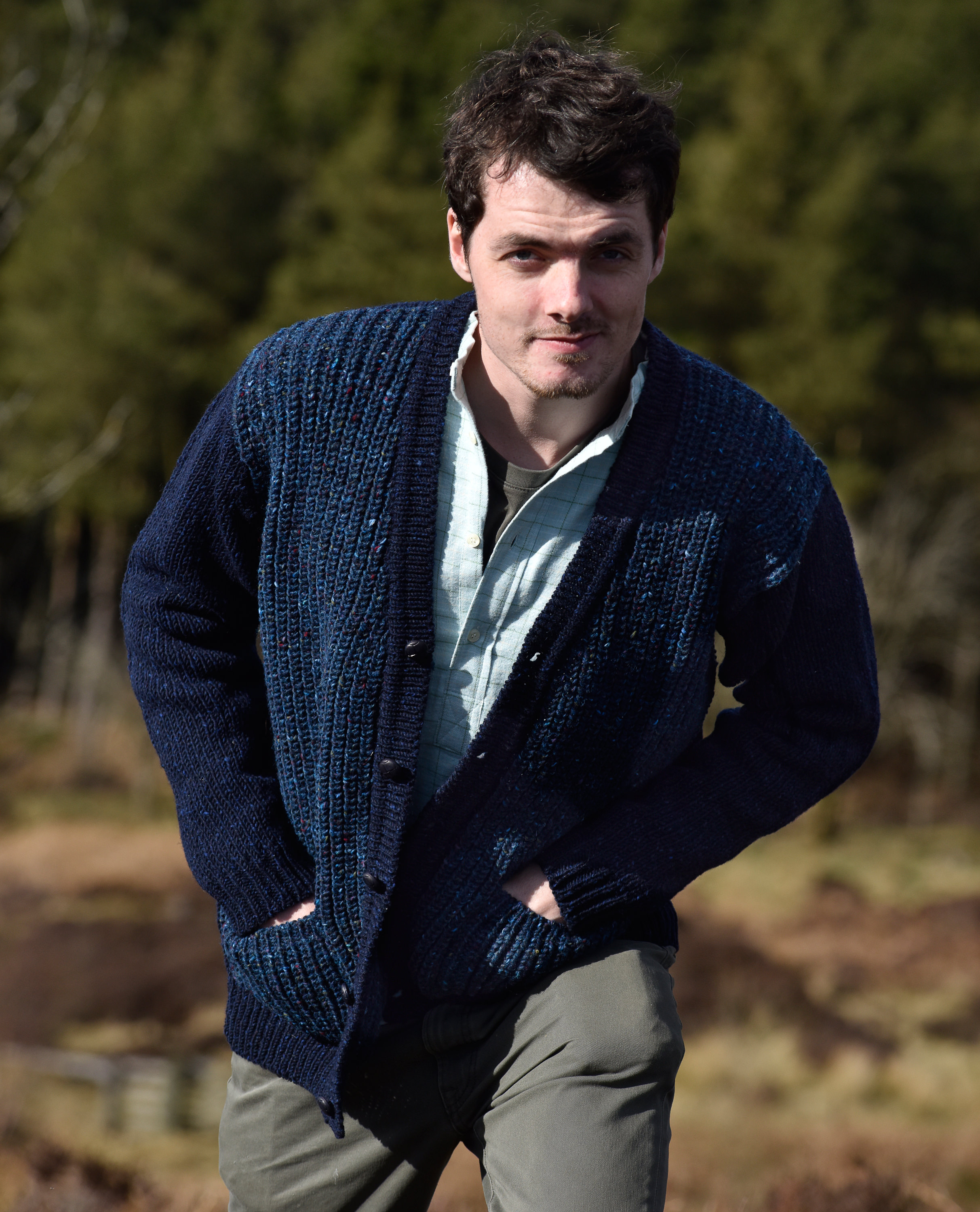 Men's wool button discount cardigan