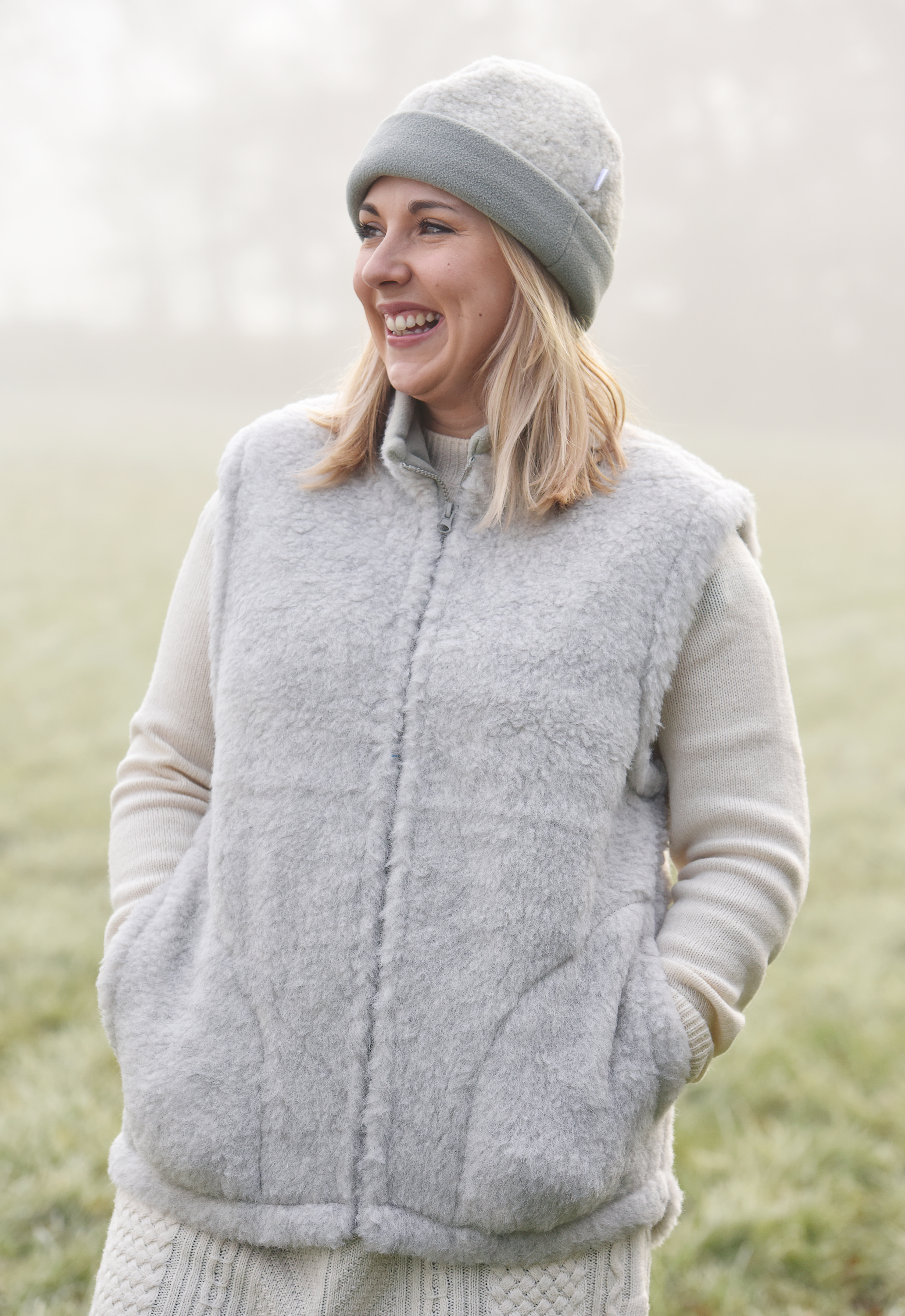 Light grey all wool fleece body warmer waistcoat from Irish Inspiration