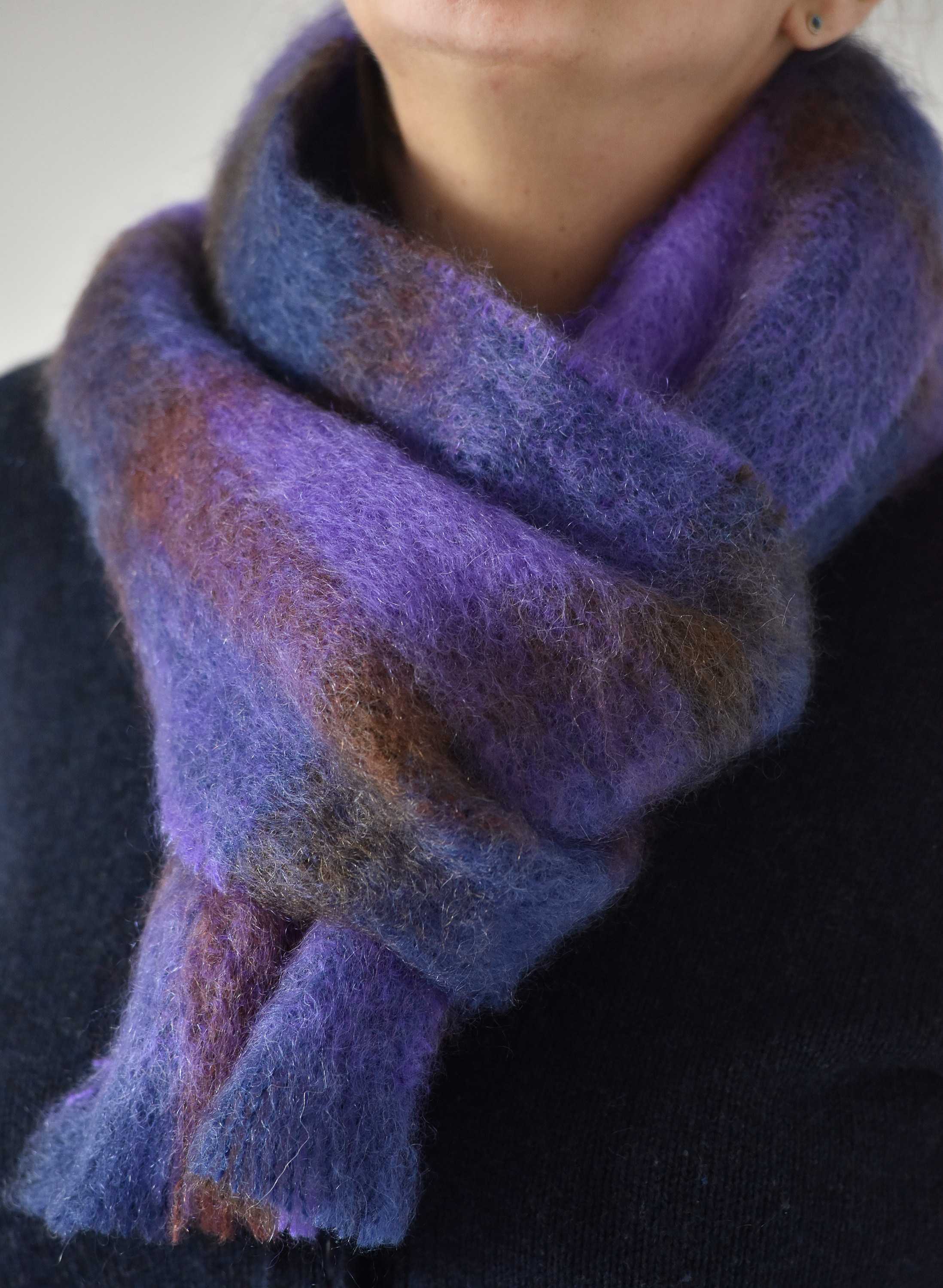 Buy a Cushendale purple mohair scarf from Irish Inspiration Irish