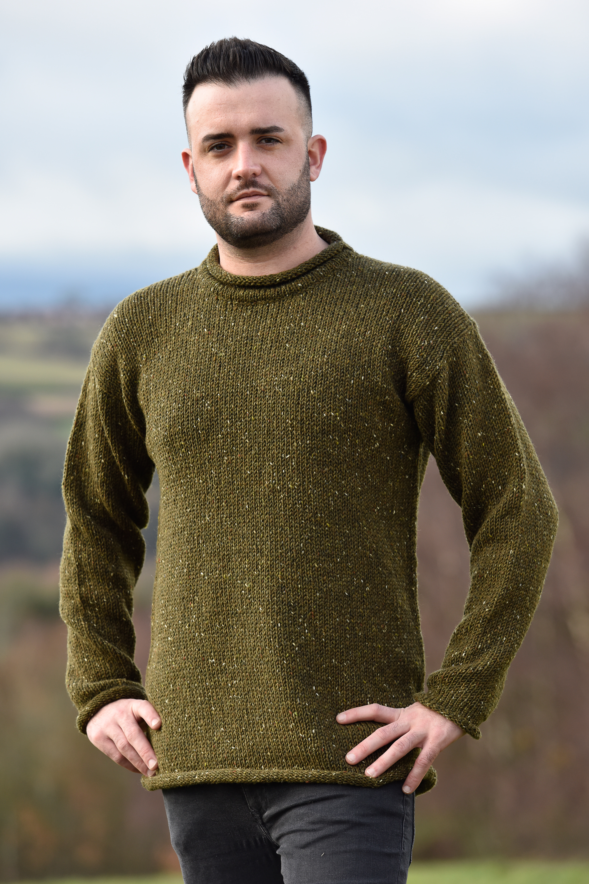 irish roll neck sweater