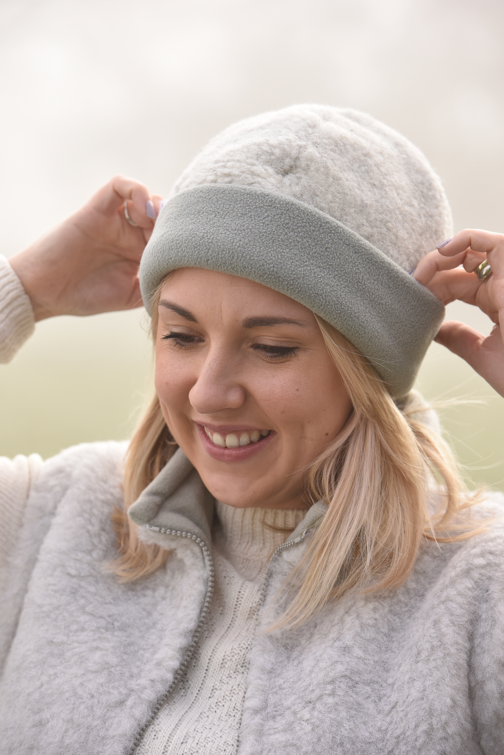 Light grey wool fleece hat from Irish Inspiration Irish Inspiration