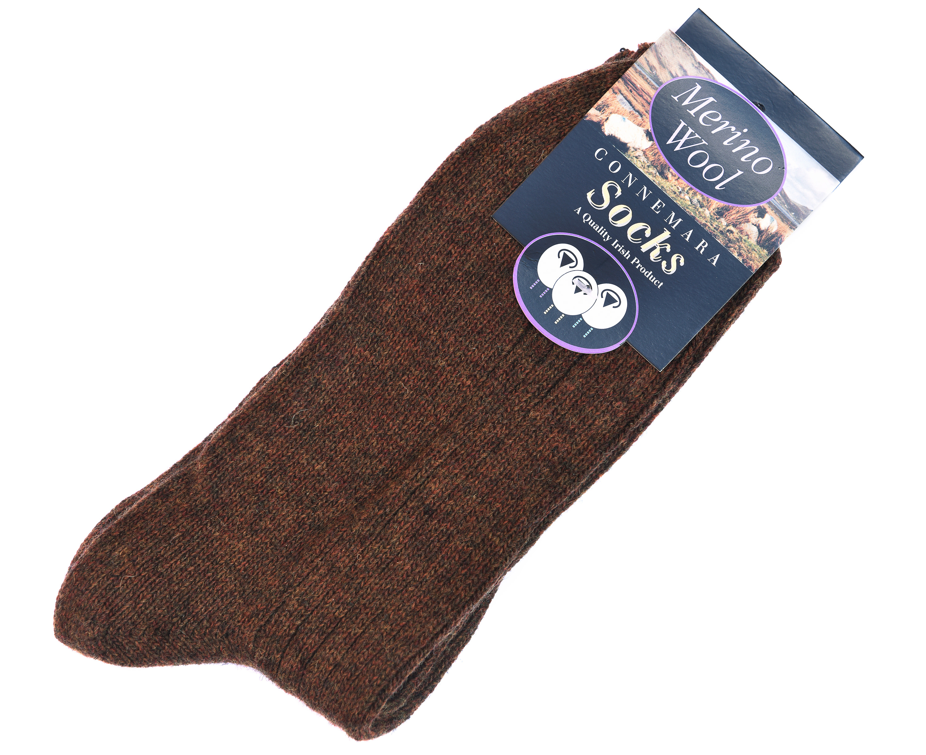 Buy brown Merino wool socks from Irish Inspiration. Irish Inspiration