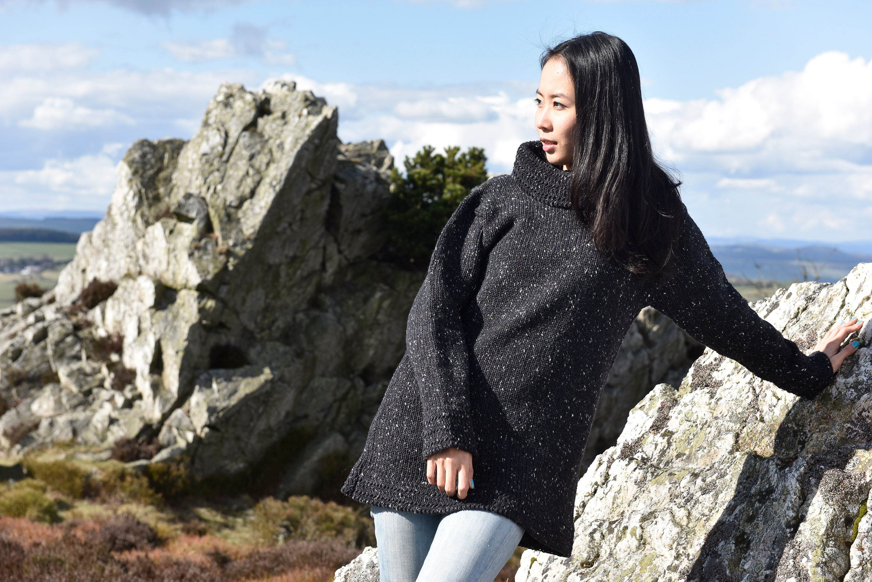 Women's wool tunic sweater sales
