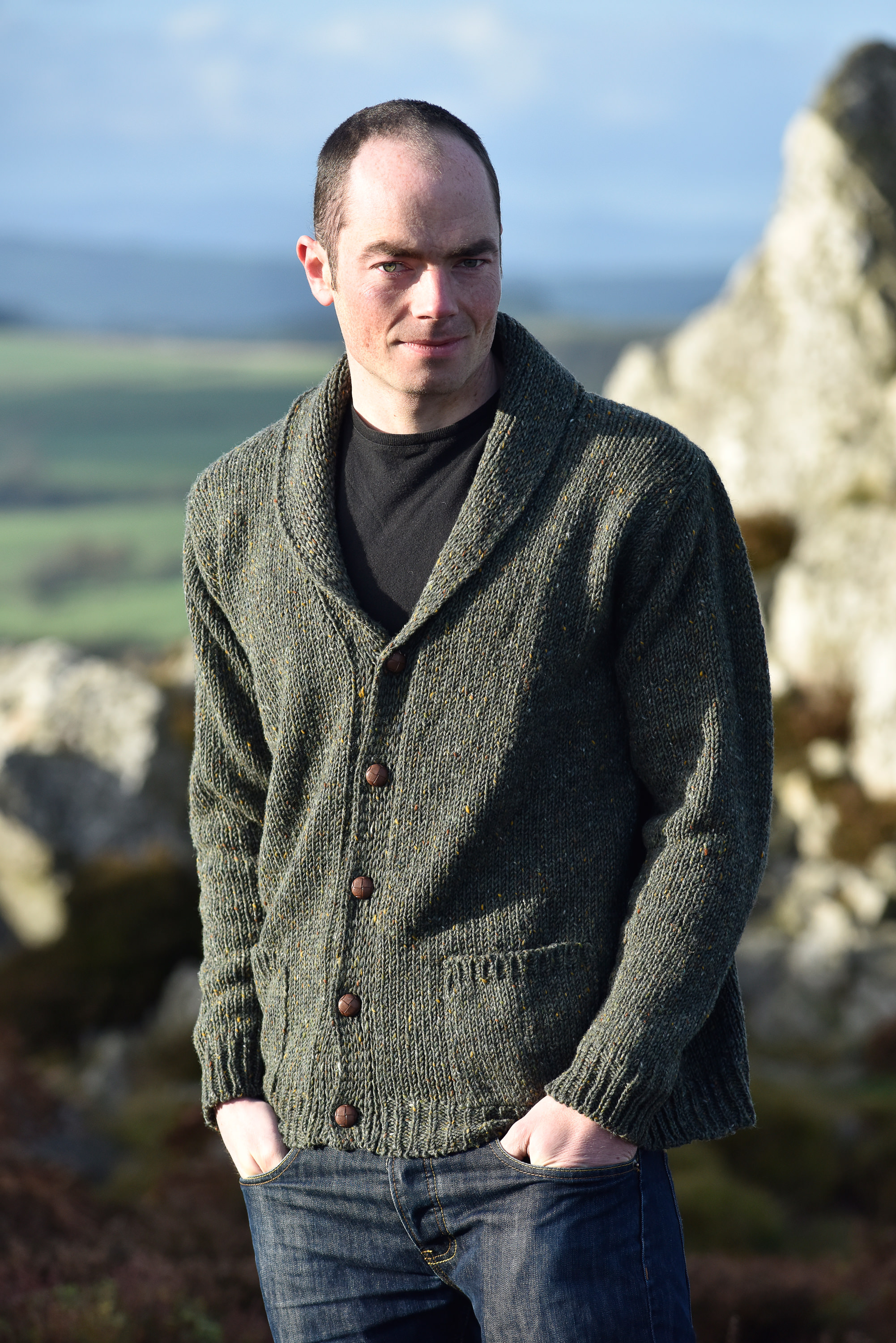 donegal shawl collar sweater