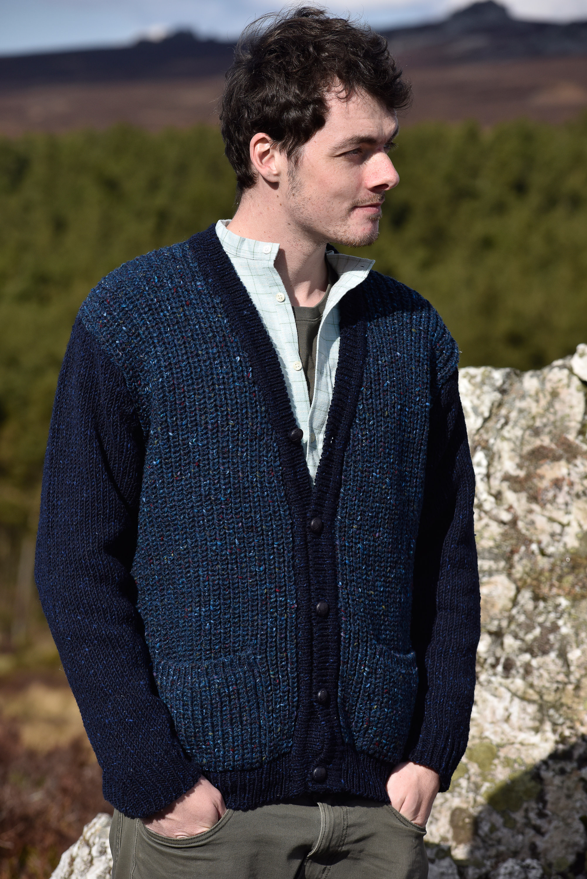Buy men's all wool Vneck cardigans from Irish Inspiration. Irish