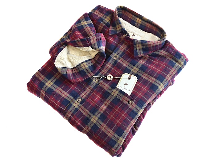 Fleece Lined Flannel Shirt - Maroon & Navy Check