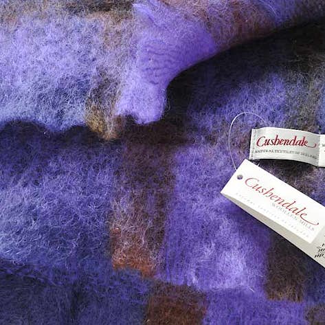 Throws Purple Irish Inspiration Cushendale Brushed Mohair And Wool Throw Purple Check