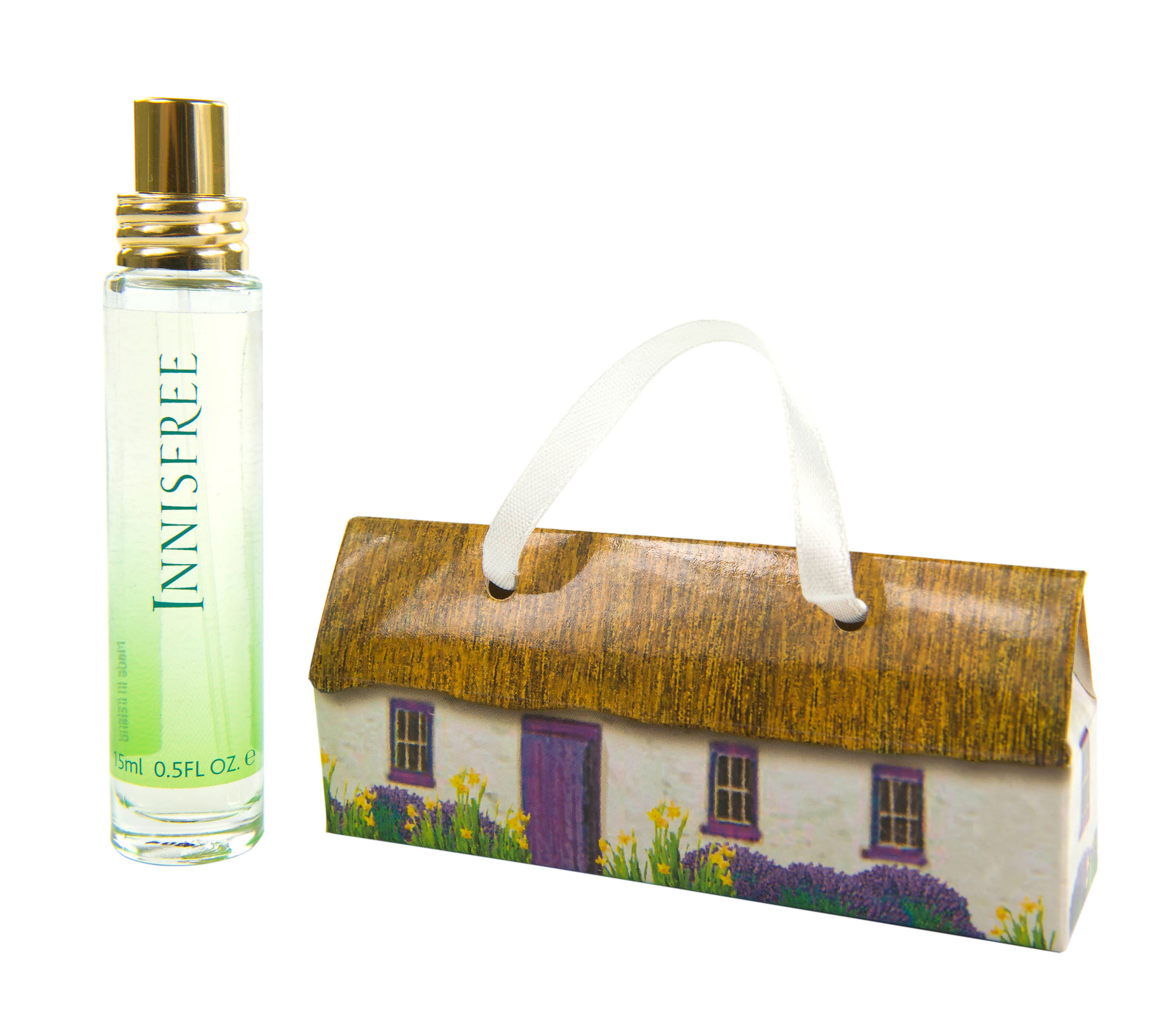 Innisfree perfume spray in a cute cute Irish cottage shaped box by