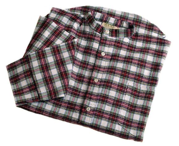 Red 100% Organic Cotton Flannel Nightshirt with Night Cap
