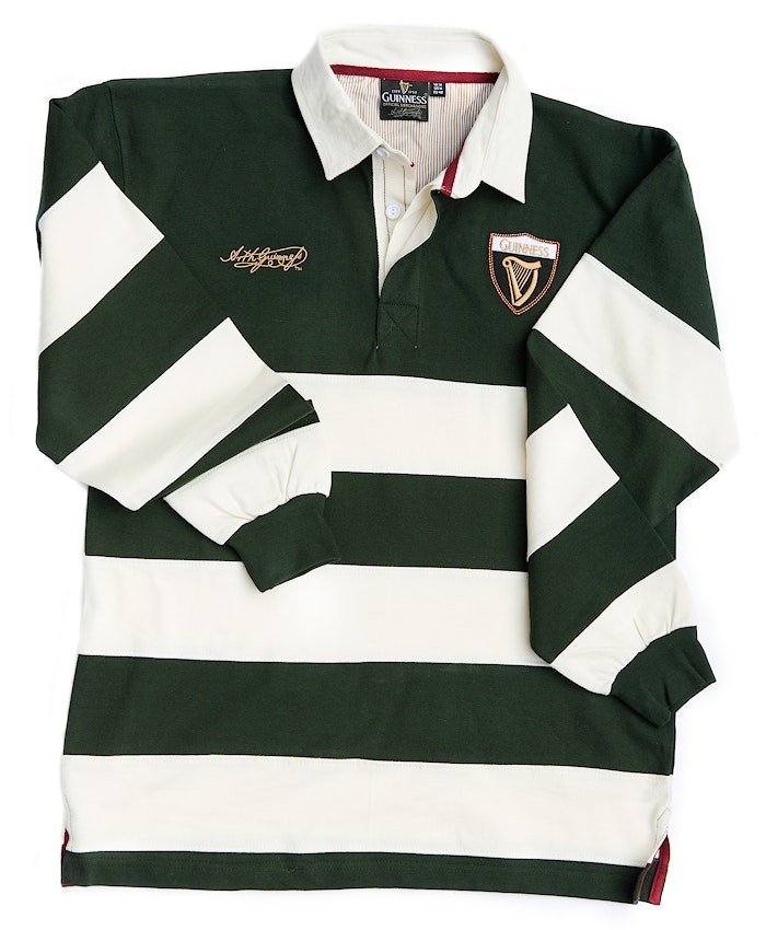 Guinness Green and Cream Long Sleeved Rugby Shirt (G3060) | Irish ...